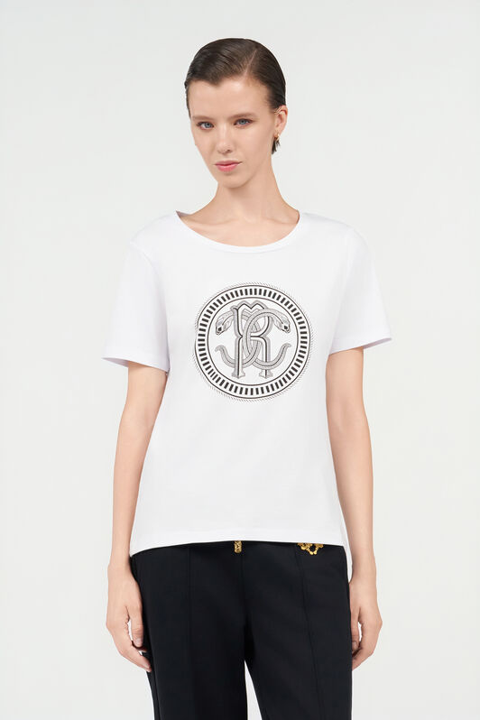 RC White Cotton T-Shirt with Logo WHITE QOT60C-JV060