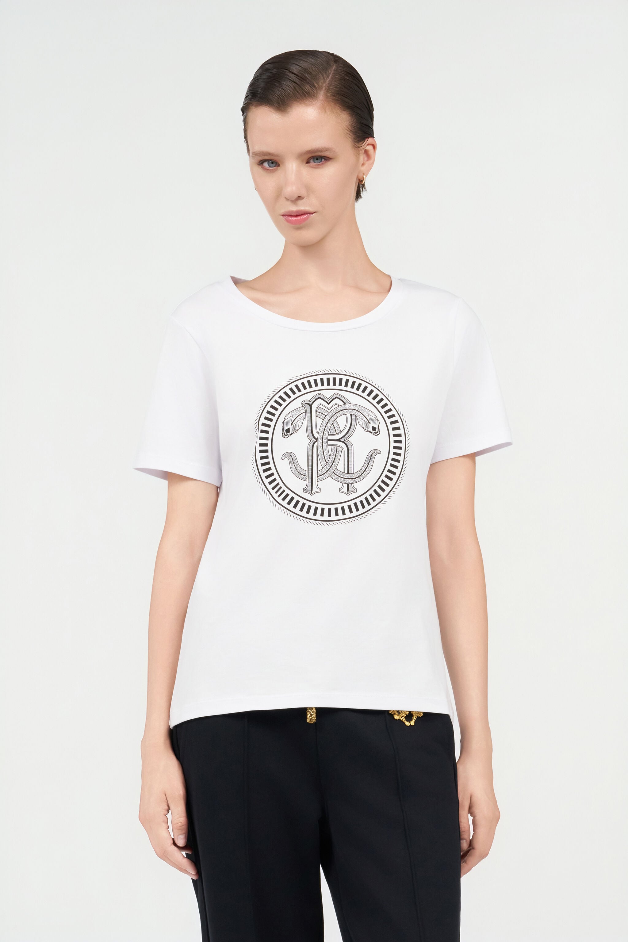 RC White Cotton T-Shirt with Logo WHITE QOT60C-JV060