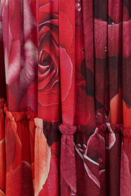 RC Gonna Extralunga Con Stampa Garden Rose Rosso UKT309-KWN48