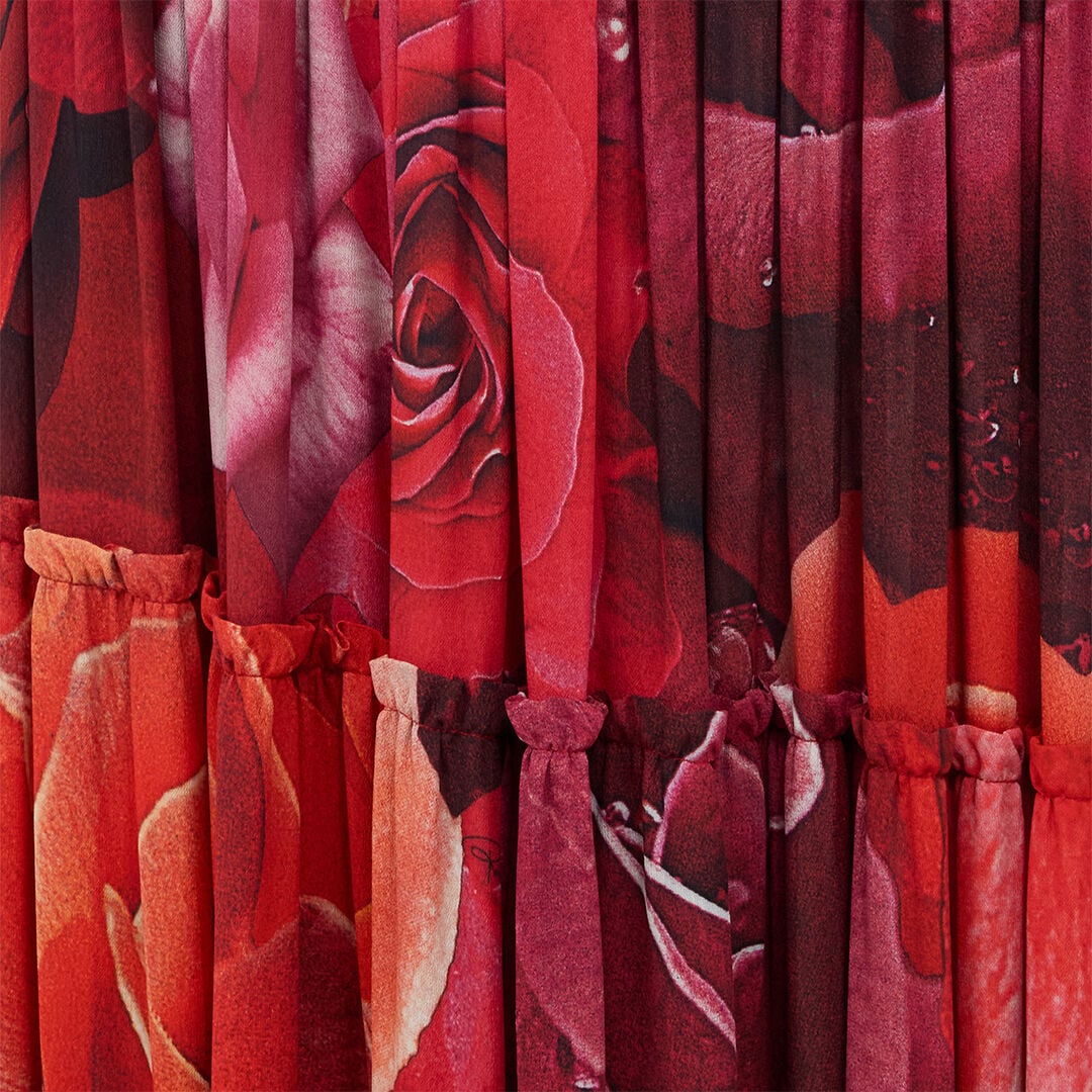 RC Extra-Long Skirt With Garden Rose Print RC Extra-Long Skirt With Garden Rose Print Red UKT309-KWN48