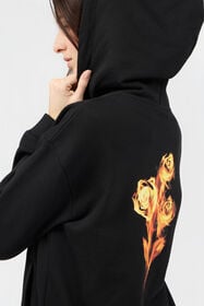 RC Sweat À Capuche Imprimé Flaming Rose BLACK SOT66H-CF008