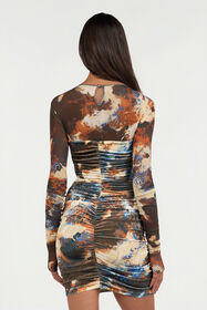 JC Rusty Stain Print Dress Mini JC Rusty Stain Print Dress Mini MULTICOLOR SCURO VFT286-VF436