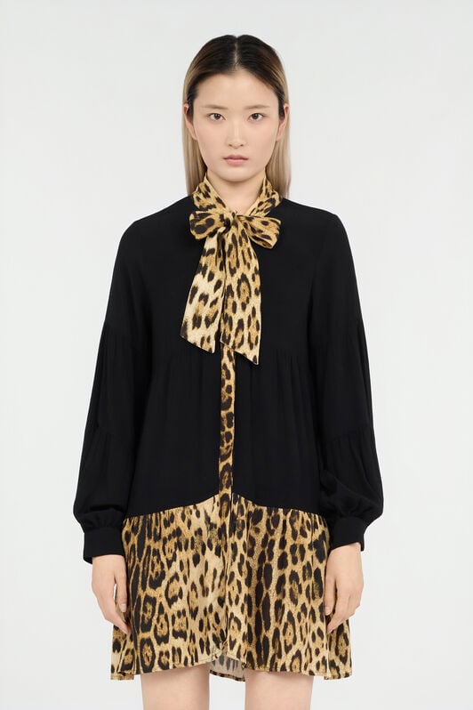 RC Mini Robe Imprimé Léopard BLACK/JAGUAR QOT10C-VI001
