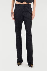 RC Pantalón Con Motivo Tiger Skin Monocromático Negro UKT207-TJ033