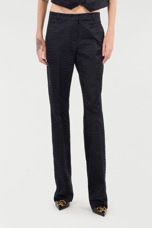 RC Pantaloni Con Motivo Tiger Skin Monocromatico RC Pantaloni Con Motivo Tiger Skin Monocromatico Nero UKT207-TJ033