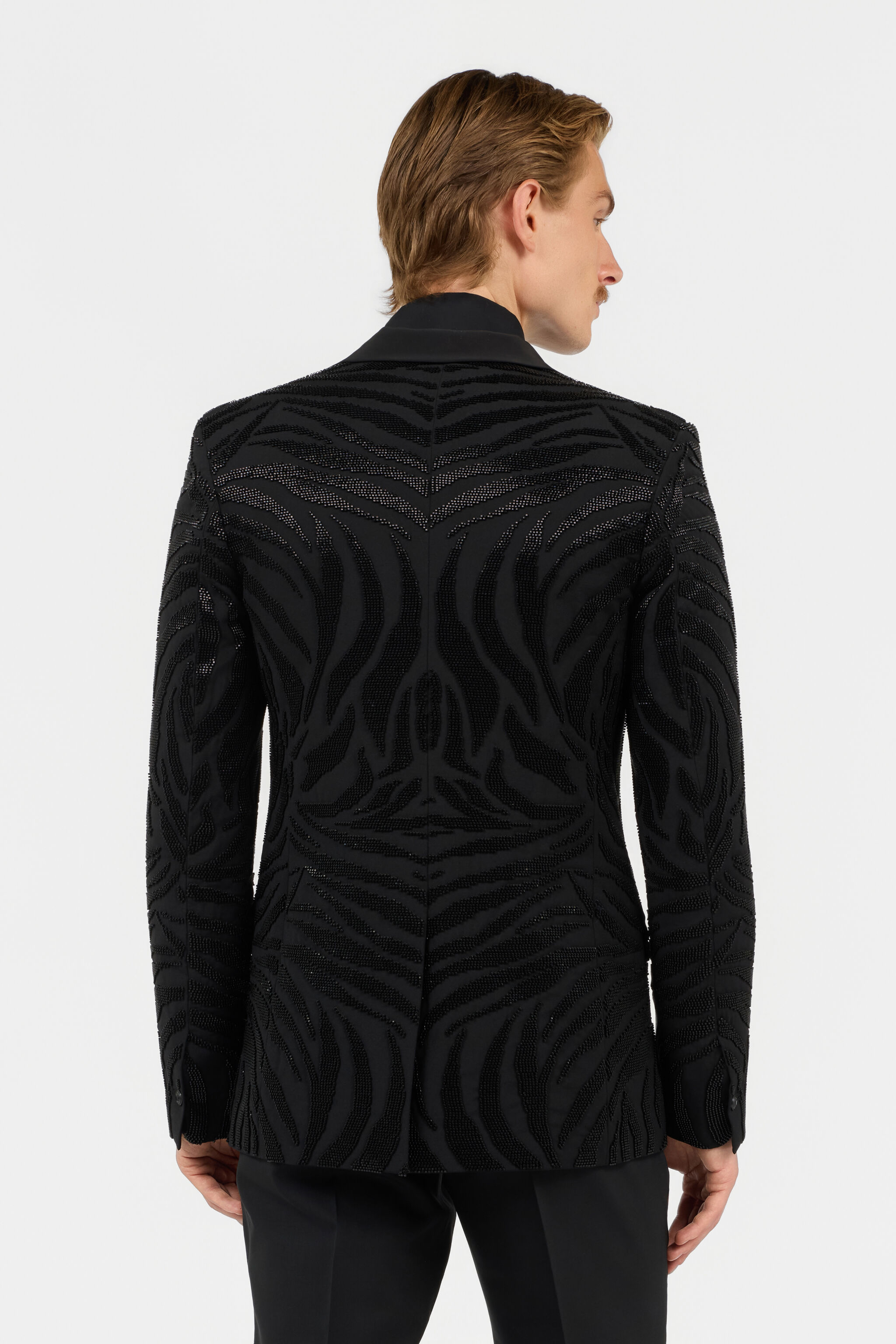 RC Black Beaded Animal-Stripe Blazer RC Black Beaded Animal-Stripe Blazer Black SRT402-VW001