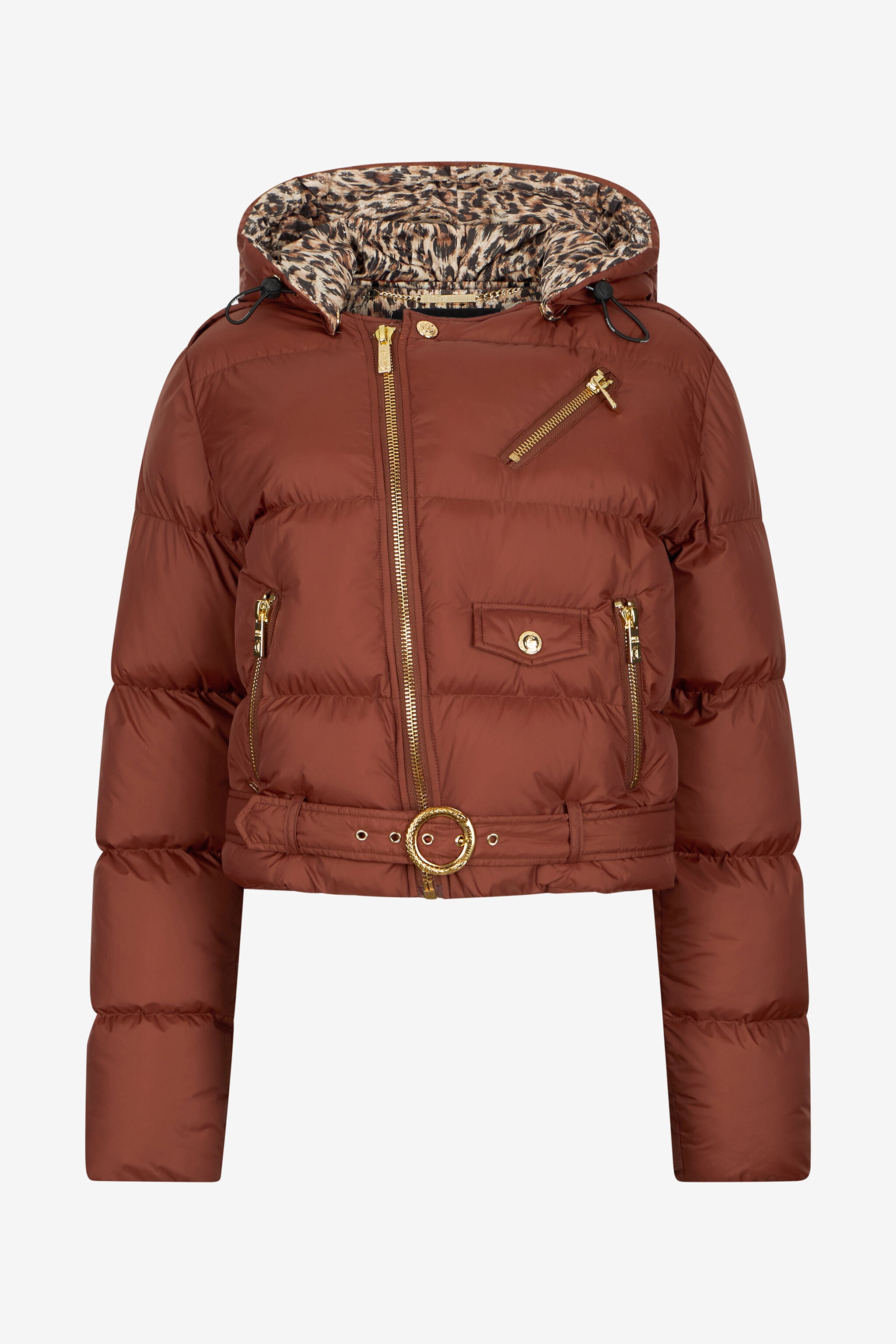 JC Brown Puffer Coat With Belt JC Brown Puffer Coat With Belt BRUNETTE VFT311-VF461