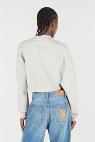 RC Cropped Sweatshirt With Mirror Snake Monogram Gray VKT68A-CF007