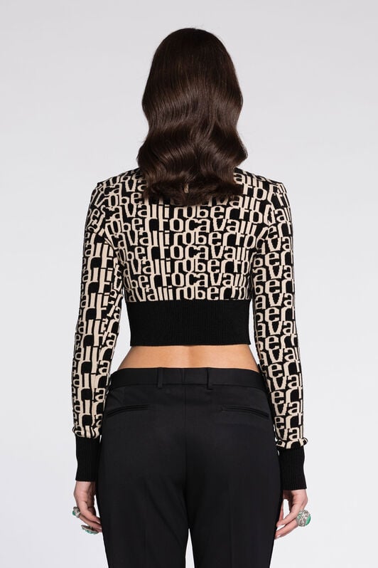 RC Logo-Jacquard Cropped Sweater RC Logo-Jacquard Cropped Sweater Black/White RKM601-MI150