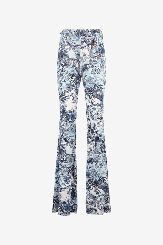 JC Pantalones Acampanados Con Estampado Integral JC Pantalones Acampanados Con Estampado Integral Azul claro UFT086-UF125