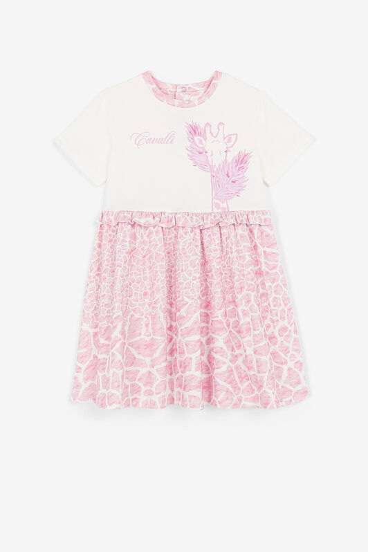 JU Logo And Giraffe-Print Dress JU Logo And Giraffe-Print Dress Pink PJT134-JFE25