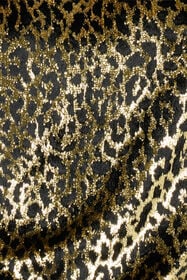 RC Glossy Silk Animal-Print Kimono Dress BLACK/GOLD WKT180-FT061