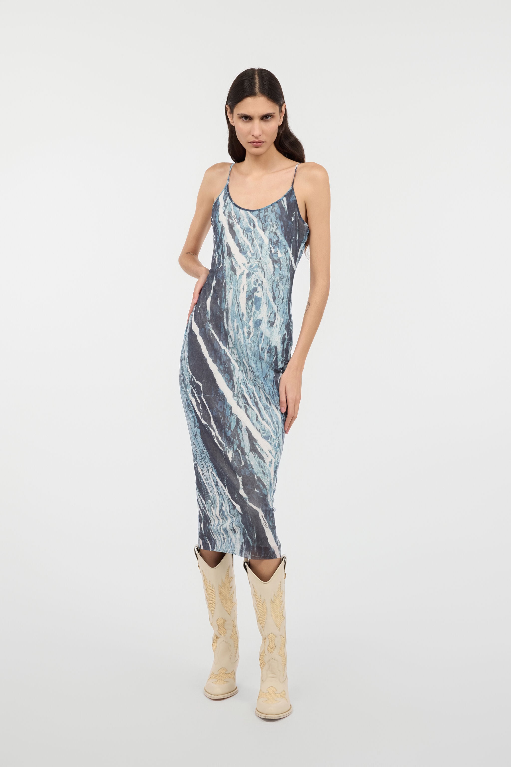 RC Rubane-Print Midi Dress RC Rubane-Print Midi Dress Dark blue UKT11B-6HN22
