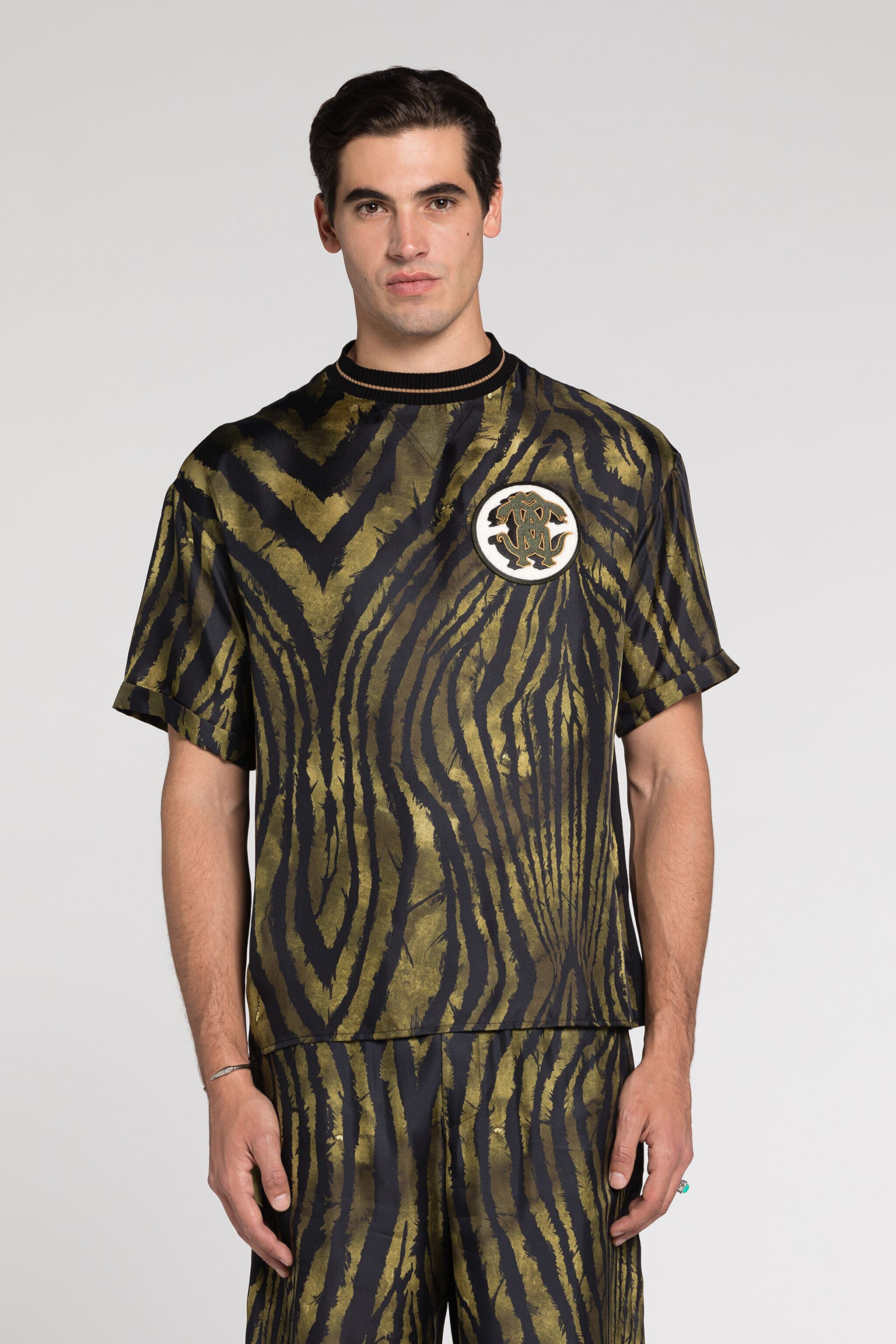 RC T-shirt en soie à imprimé Freedom Vert foncé/Noir RRT62R-2N410