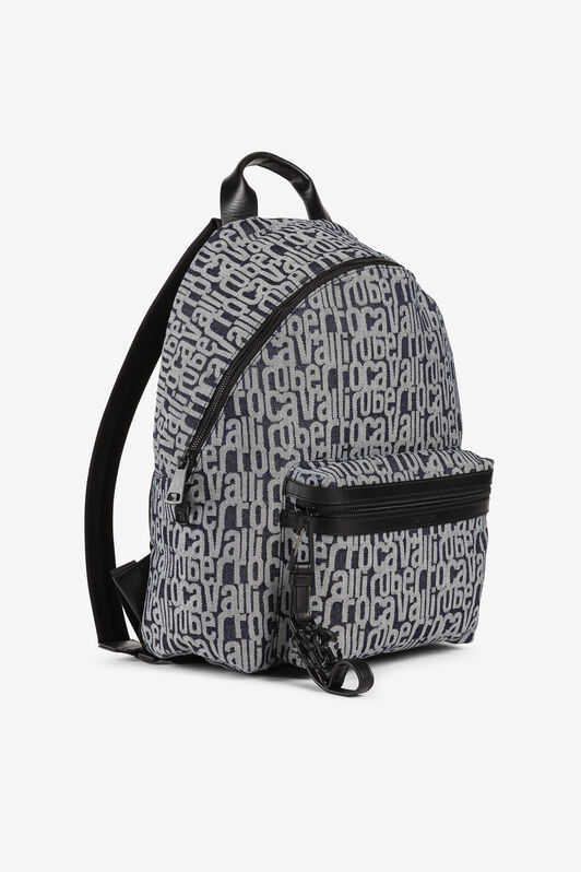 RC Mochila de tejido vaquero con logotipos de jacquard RC Mochila de tejido vaquero con logotipos de jacquard Azul oscuro/Gris oscuro RRB002-FKJ01
