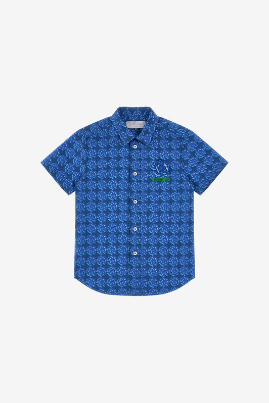 JU Shirt with Logo all over Blau SJT709-CII67