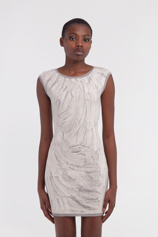 RC Ice Feathers Print Mini Dress RC Ice Feathers Print Mini Dress White SWM103-MI150