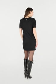 RC Mini Dress With Floral Print Black/White VQM105-MQ002