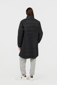 RC Schwarze Lange Pufferjacke Mit Hohem Kragen BLACK TOT40B-FT014