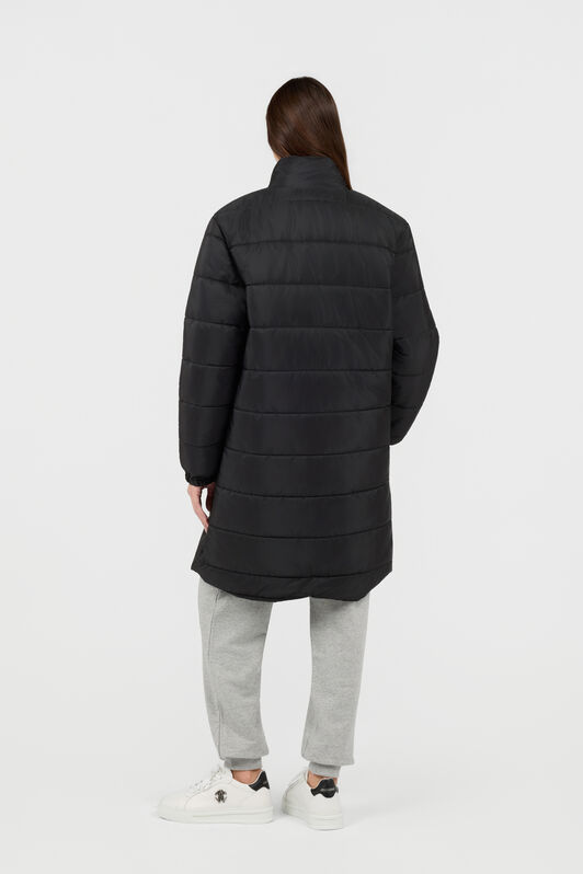 RC Schwarze Lange Pufferjacke Mit Hohem Kragen RC Schwarze Lange Pufferjacke Mit Hohem Kragen BLACK TOT40B-FT014