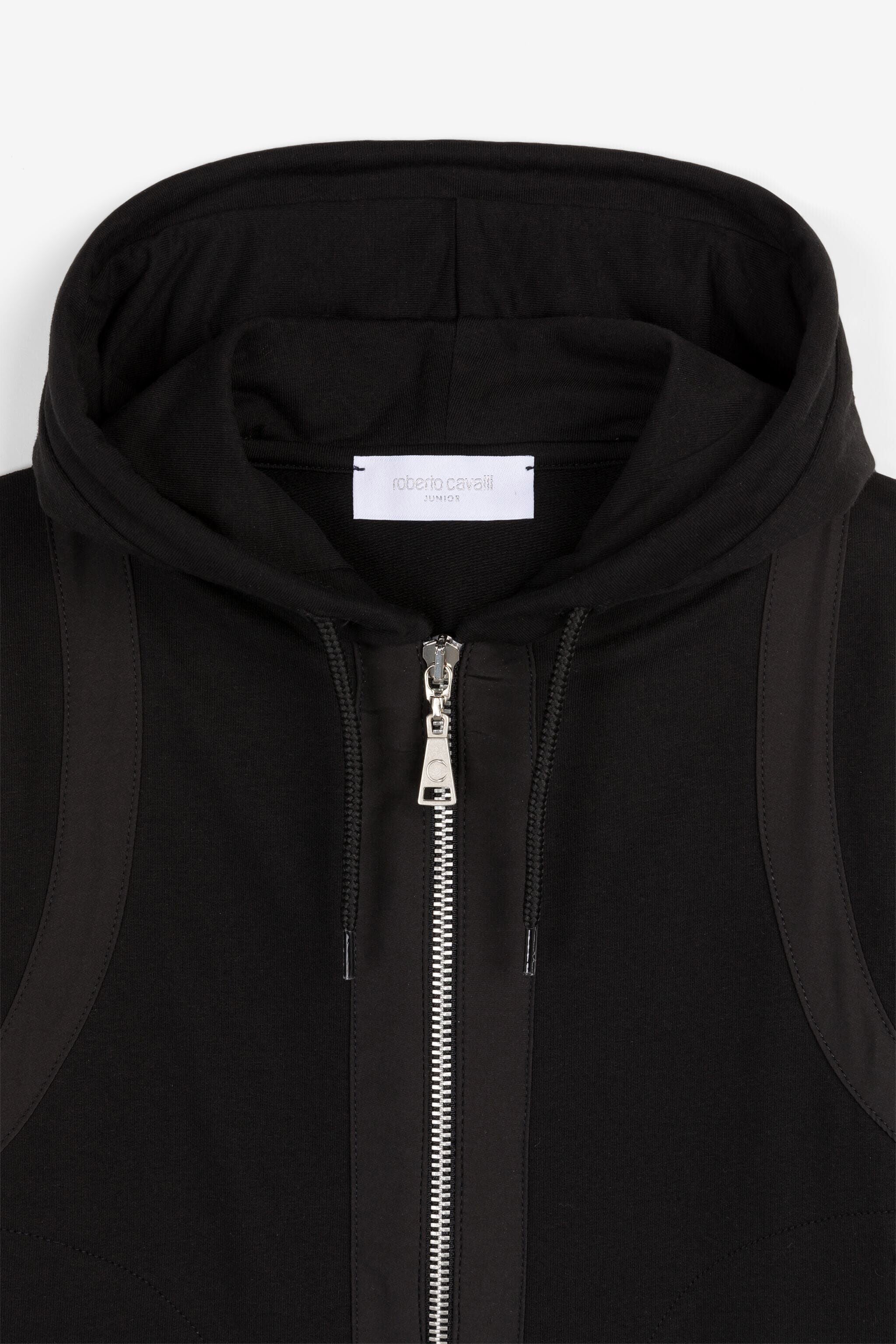 JU C Logo-Embellished Zip Hoodie JU C Logo-Embellished Zip Hoodie Black OJT911-ISA2J