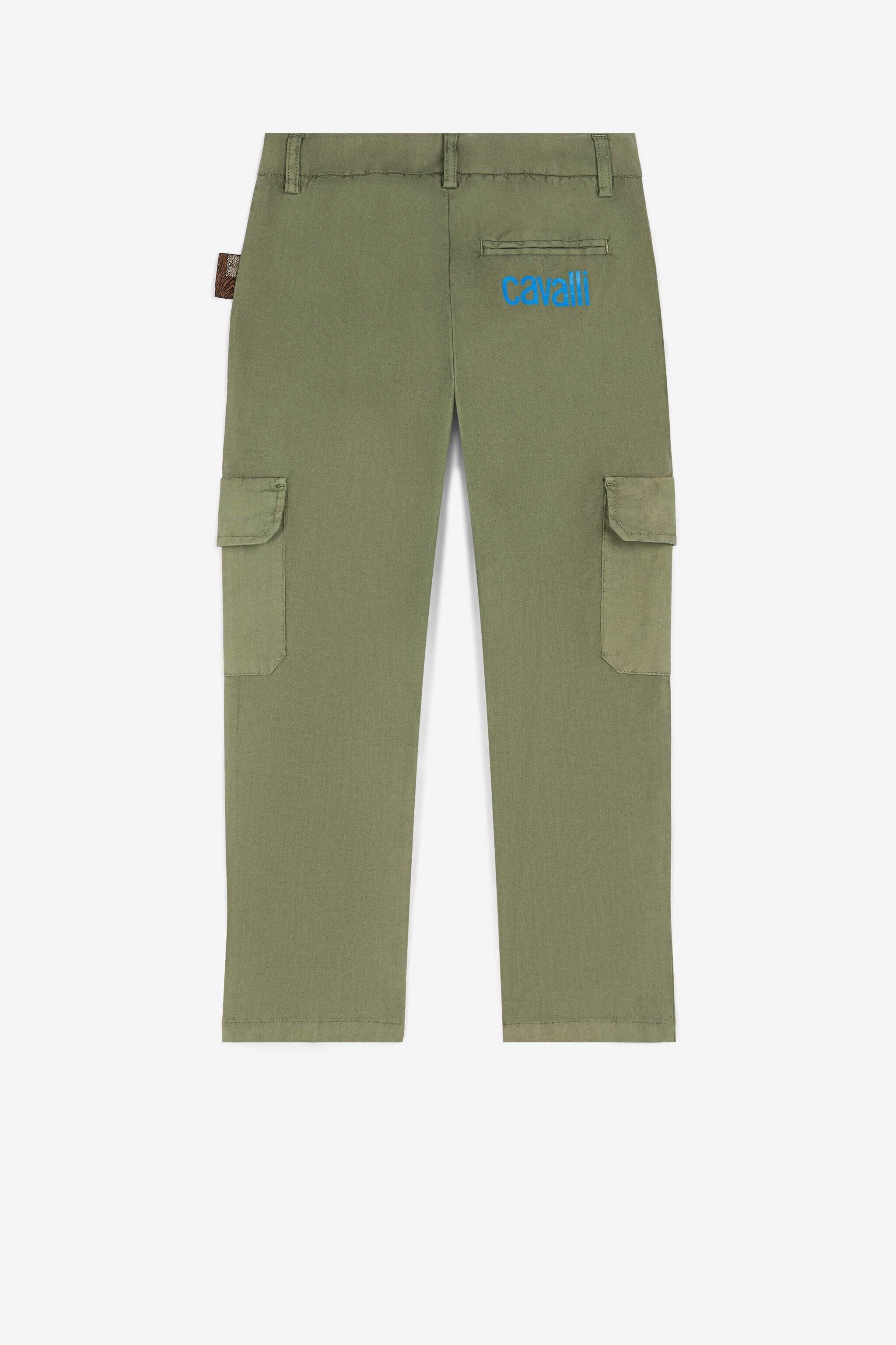 JU Logo-Print Cotton Cargo Trousers JU Logo-Print Cotton Cargo Trousers Dark green QJT232-CE035