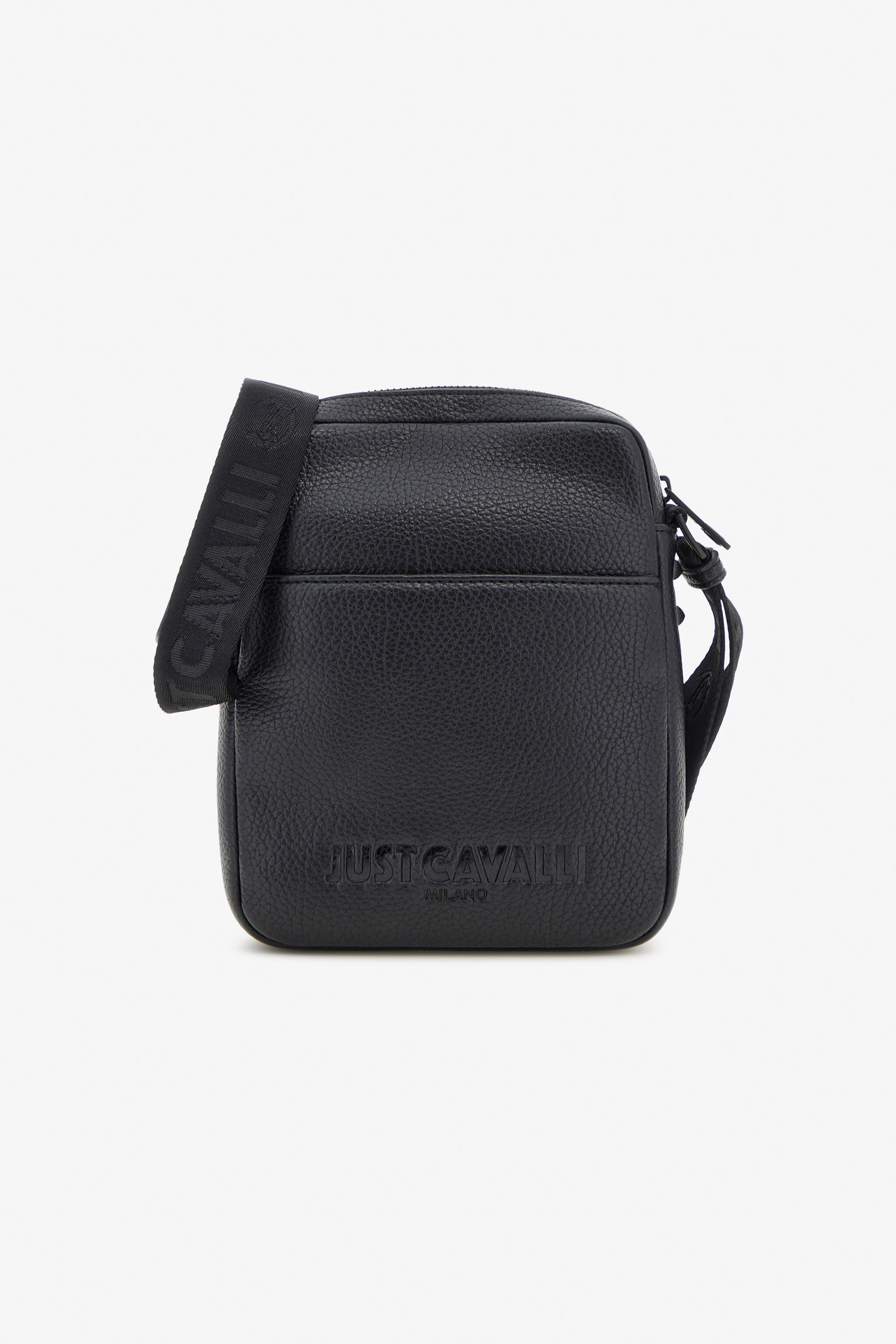 Just Cavalli ブラックレザー ショルダーバッグ Just Cavalli Cross-body Bag in Black for Men | Roberto Cavalli®