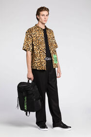 JC Just Cavalli Logo-Print Backpack BLACK Q62346-Q1249
