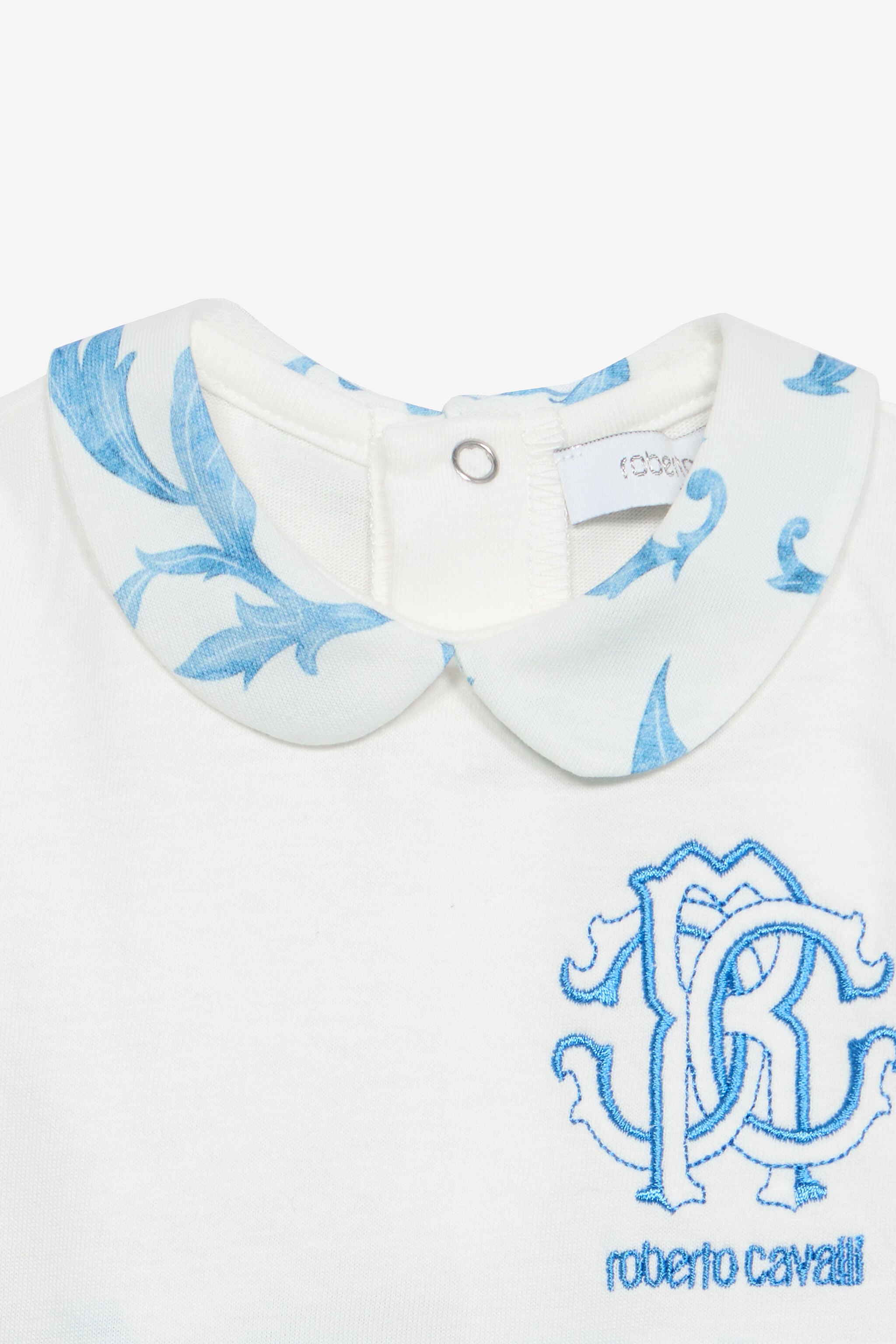 JU Romper Suit And Hat Set With RC Monogram JU Romper Suit And Hat Set With RC Monogram Light blue UJT812-JD001