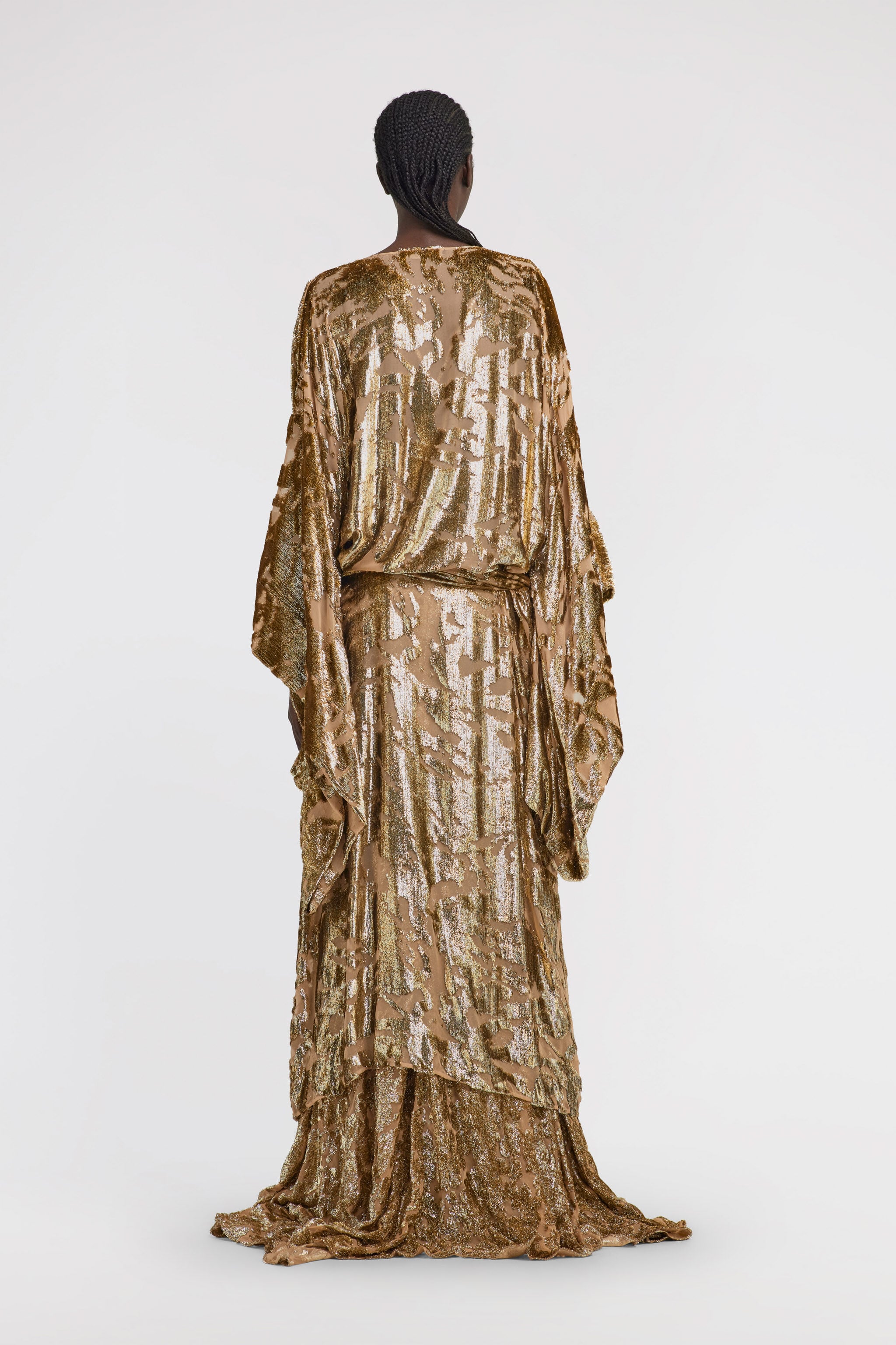 RC Long Velvet Devore Gown RC Long Velvet Devore Gown Gold TKT510-FY036