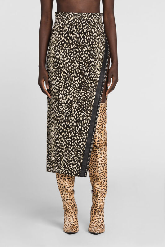 RC Cheetah-Print Skirt Black PWT305-2RF34