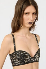 RC Top Nero In Pelle Con Borchie BLACK XWP610-PN001