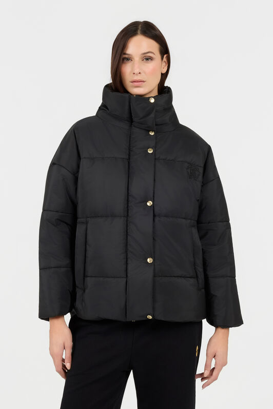 RC Schwarze Kurze Steppjacke mit Goldknopf RC Schwarze Kurze Steppjacke mit Goldknopf BLACK TOT40A-FT003