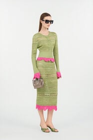 RC Knit cardigan with contrast details LIGHT GREEN WQM905-MA018