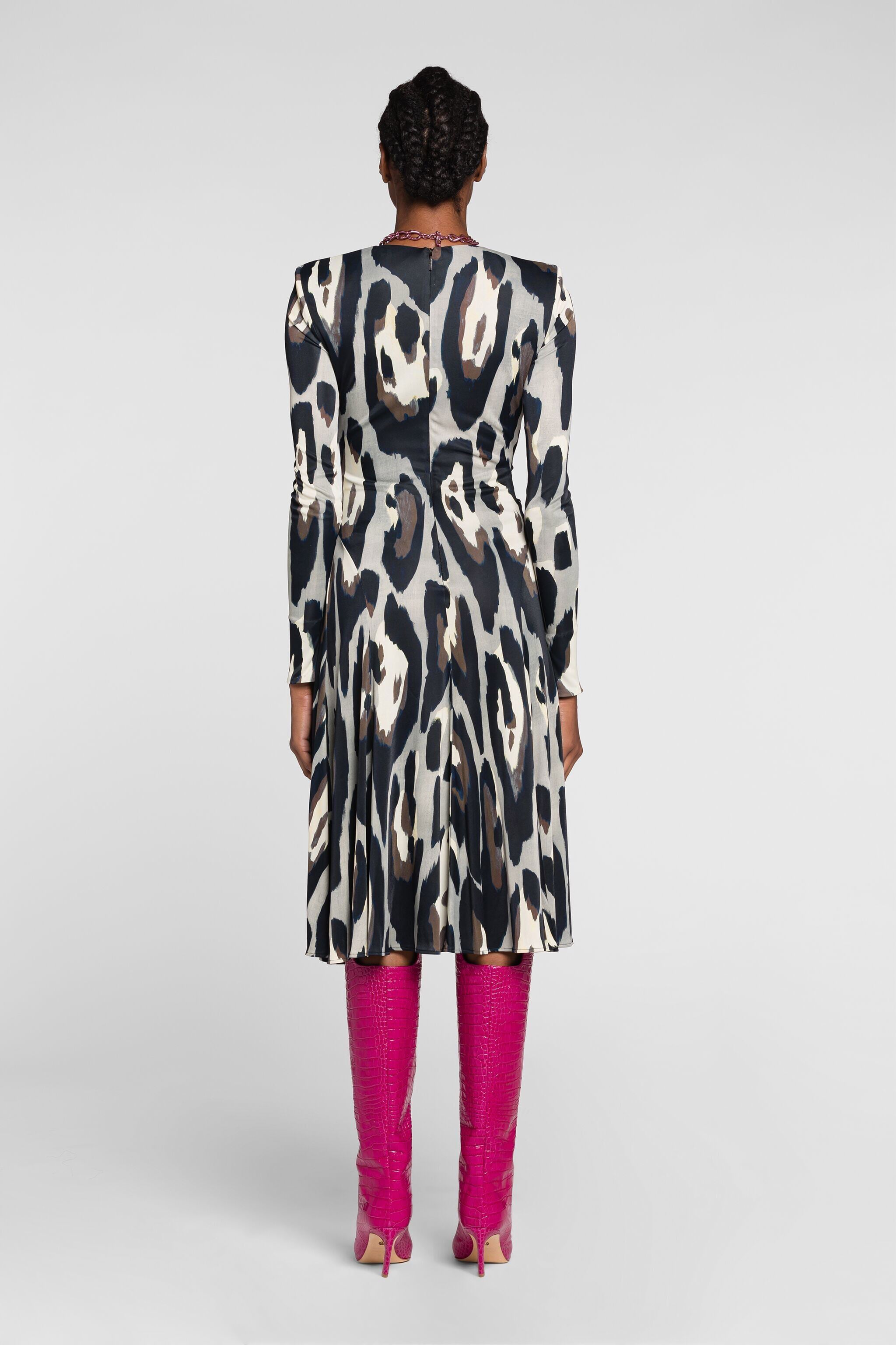 RC Animal-print wrap midi dress RC Animal-print wrap midi dress Gray QKT112-JRF54