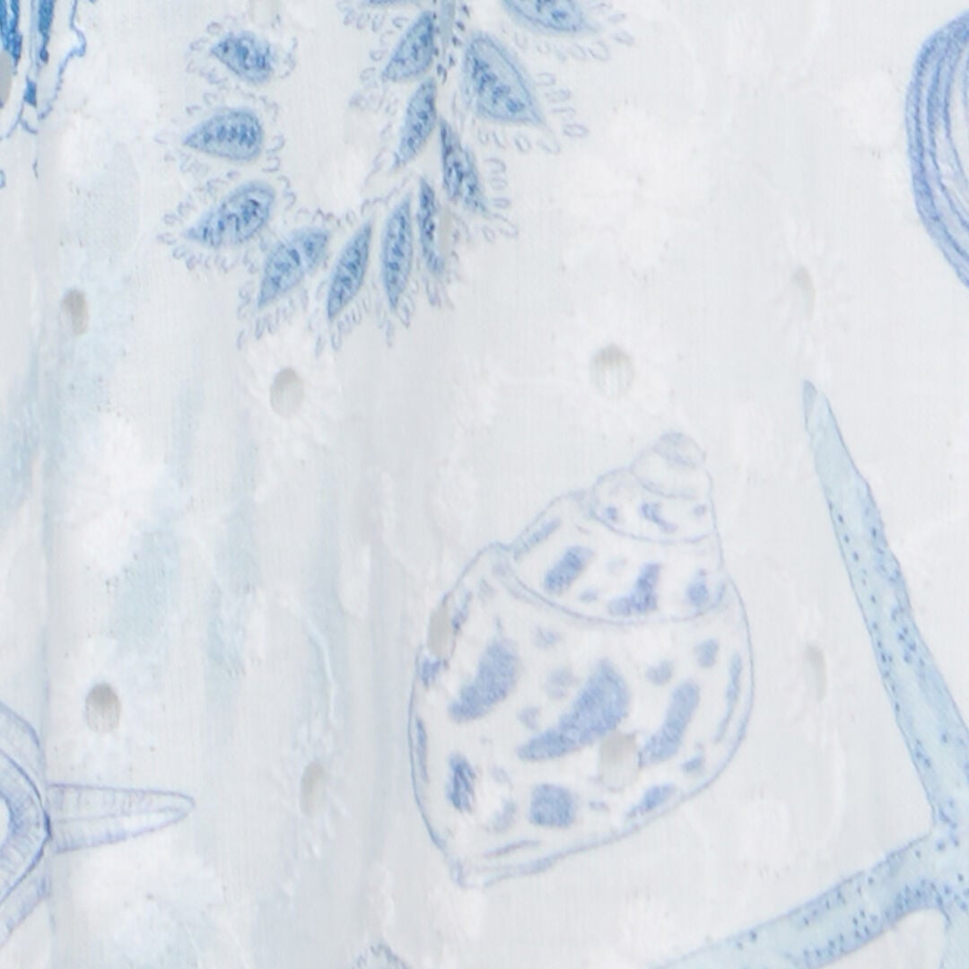 JU Marine-Print Broderie Anglaise Dress JU Marine-Print Broderie Anglaise Dress Light blue UJT10U-ELO39