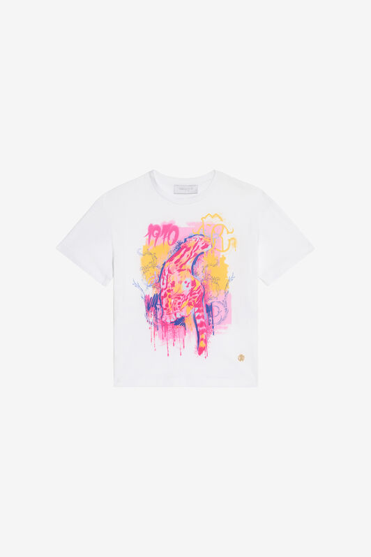 JU White Cotton T-Shirt With Print JU White Cotton T-Shirt With Print OPTICAL WHITE VJT62K-JD001