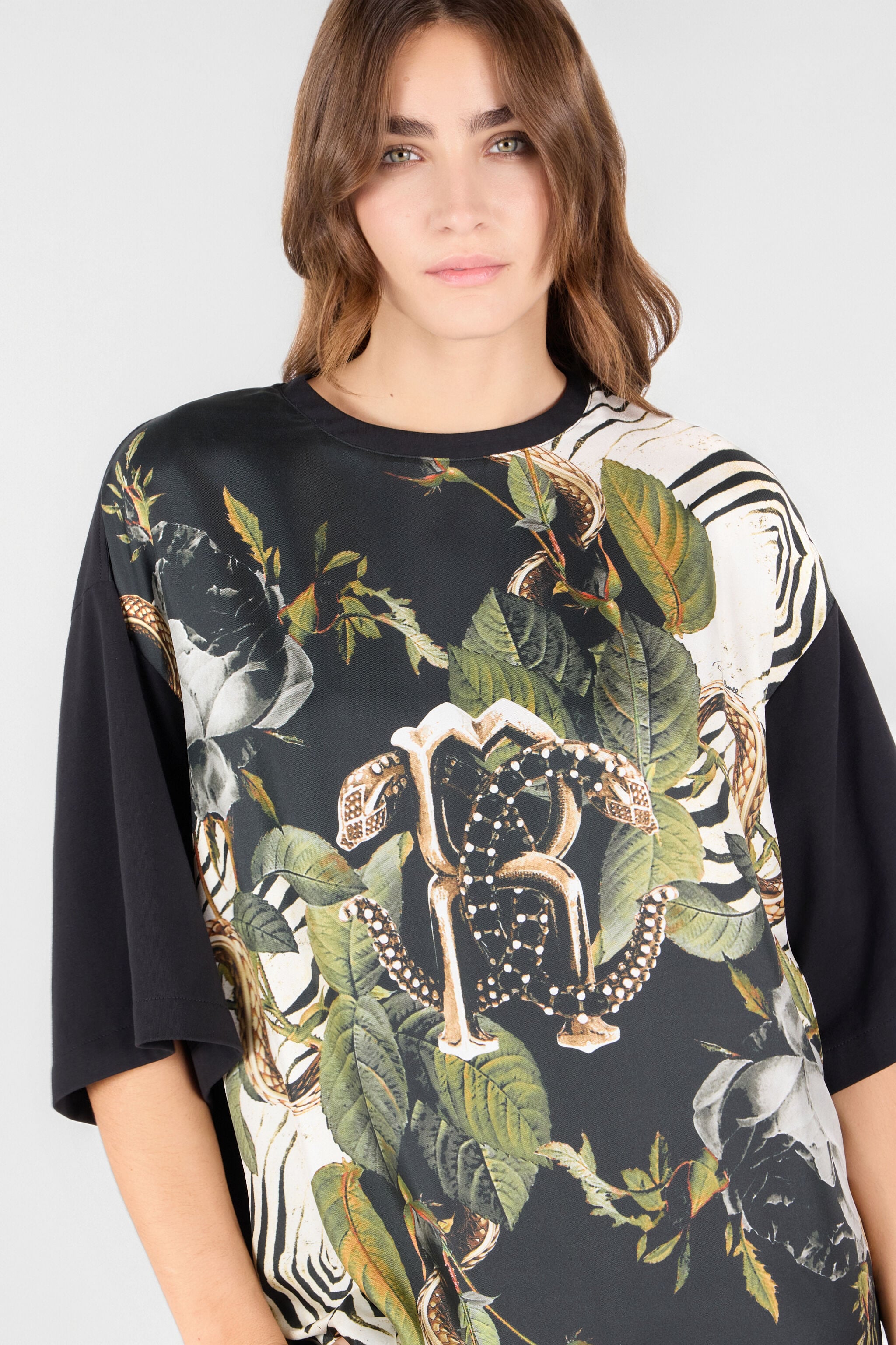 RC T-Shirt With Mirror Snake Monogram And Jungle Print RC T-Shirt With Mirror Snake Monogram And Jungle Print Dark green UKT607-4QN80