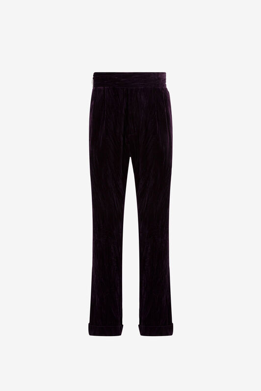 RC Pleated Velvet Trousers Purple PNT204-VL063