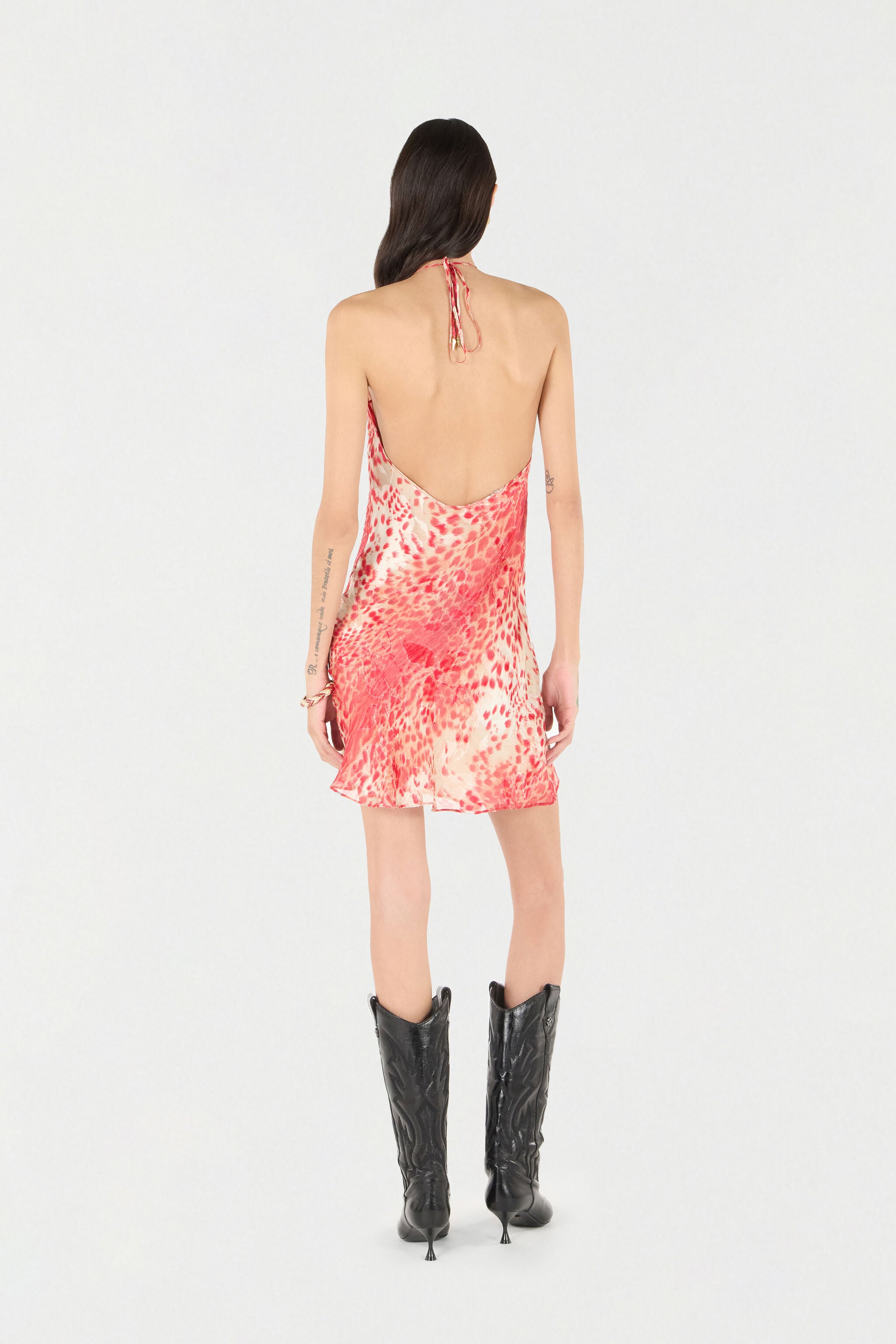 RC Mini Dress With Jaguar Skin Print RC Mini Dress With Jaguar Skin Print Red UKT113-HEN58