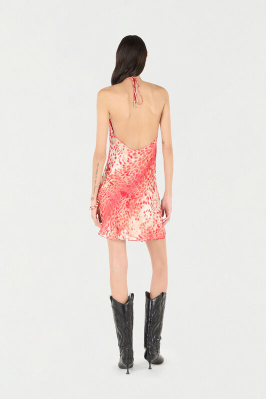 RC Mini Dress With Jaguar Skin Print RC Mini Dress With Jaguar Skin Print Red UKT113-HEN58