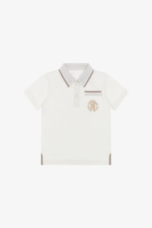 JU Rc Monogram Polo JU Rc Monogram Polo White SJT61B-JD001