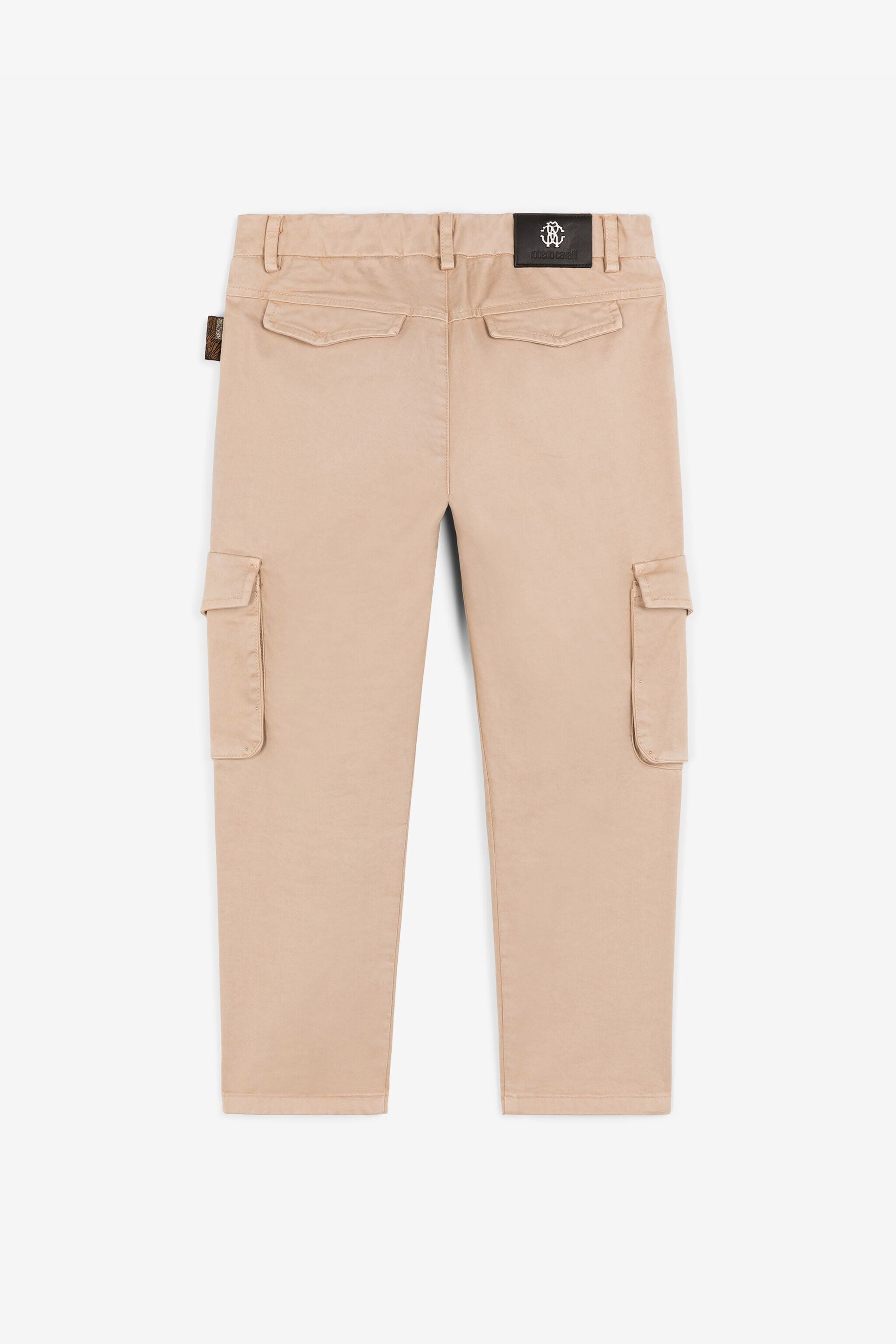 JU Animalier Patchwork-Tab Cargo Trousers JU Animalier Patchwork-Tab Cargo Trousers Light brown RJT20O-CE035