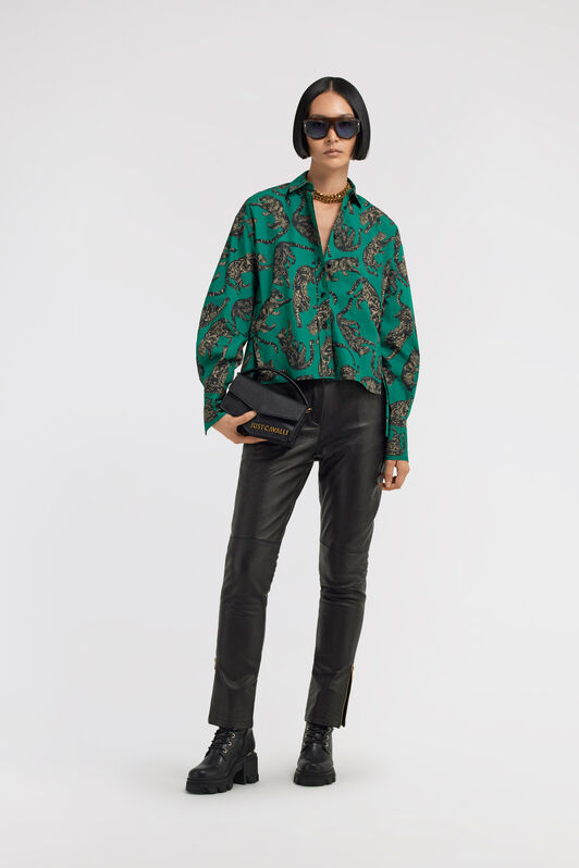 JC Pantaloni in pelle Just Cavalli JC Pantaloni in pelle Just Cavalli Nero TFP005-TF110