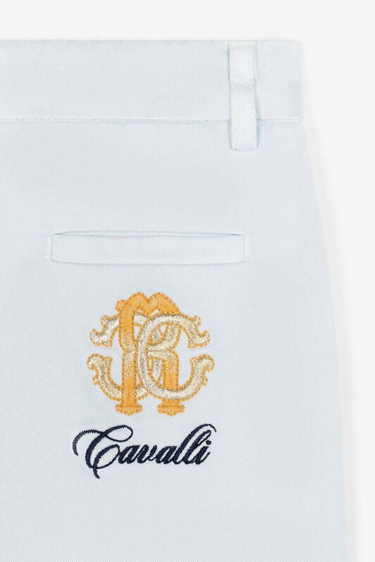 JU RC Monogram-Embroidered Shorts JU RC Monogram-Embroidered Shorts Light blue RJT210-FN012