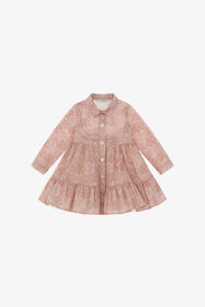 JU Baroque Buttoned Dress Pink TJT111-7ML99