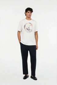 JC White T-Shirt with JC Monogram and Logo WHITE VFT032-VF076