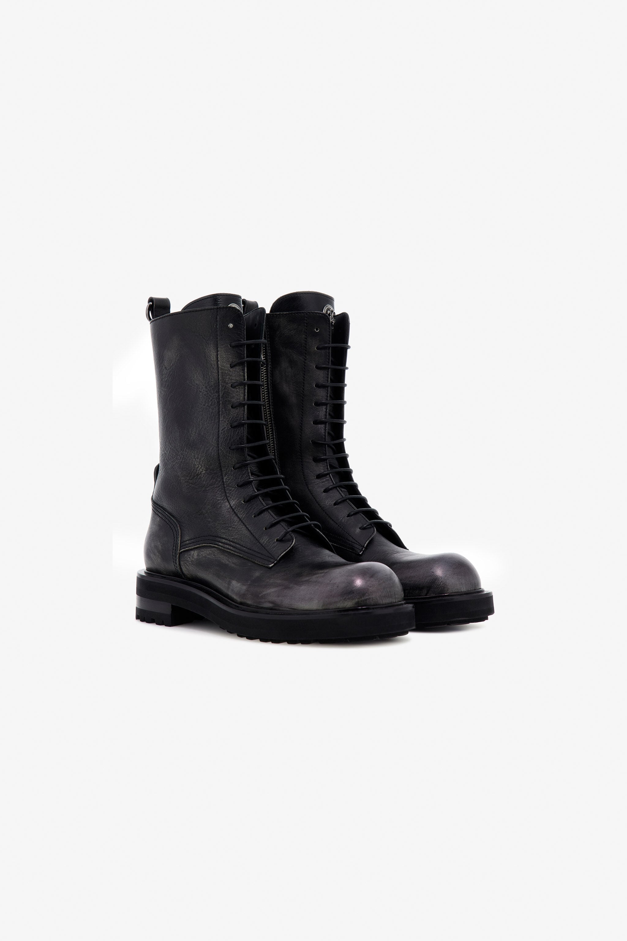 RC Botas de cordones de cuero RC Botas de cordones de cuero Negro TRS013-PN195