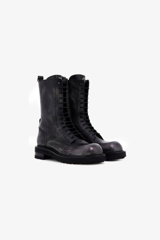 RC Botas de cordones de cuero RC Botas de cordones de cuero Negro TRS013-PN195