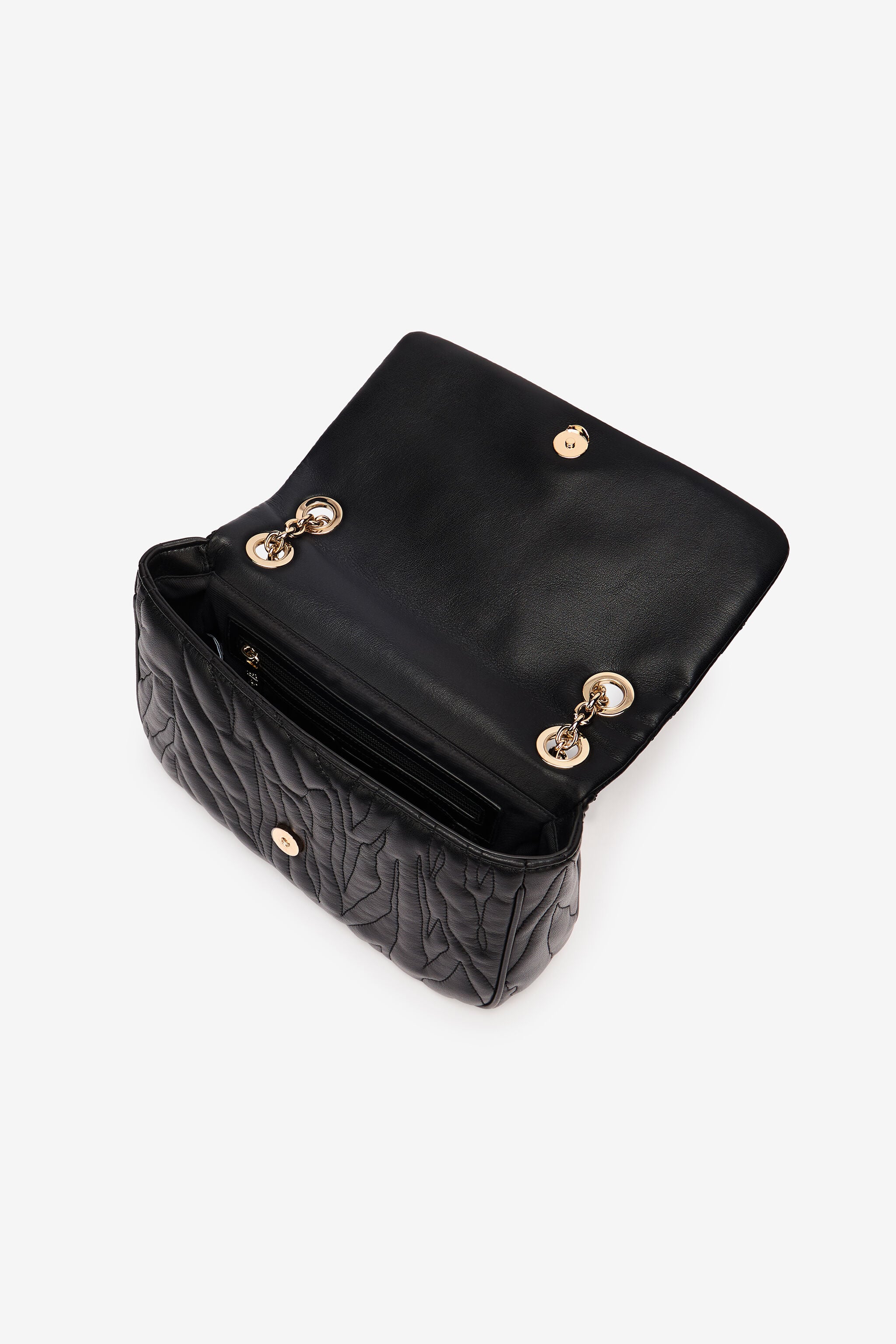 JC Top-Stitched Clutch Bag With Shoulder Strap JC Top-Stitched Clutch Bag With Shoulder Strap Black UFB067-UF436